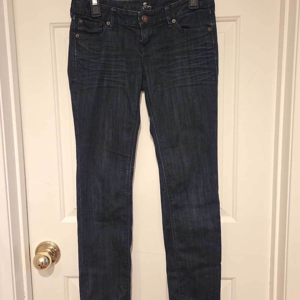 Express Women's Deep Indigo Skinny Jeans - Picture 2 of 8